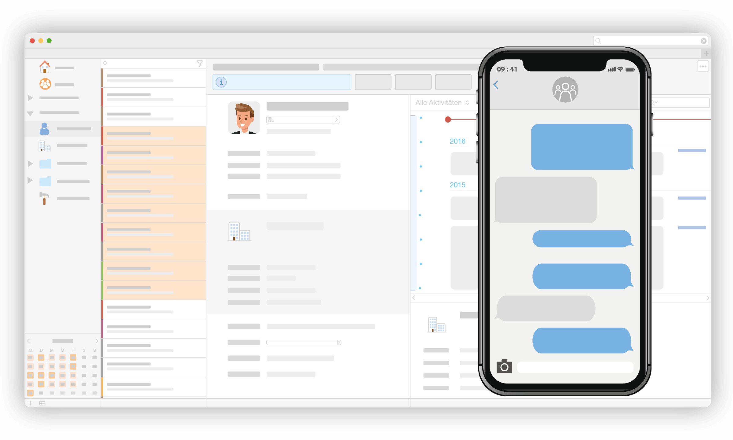 CRM Daylite Apple Mac Text Conversation iPhone