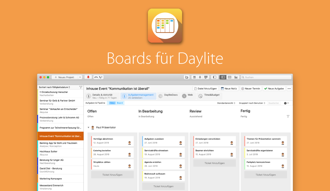 Kanban Boards jetzt in Daylite integriert!