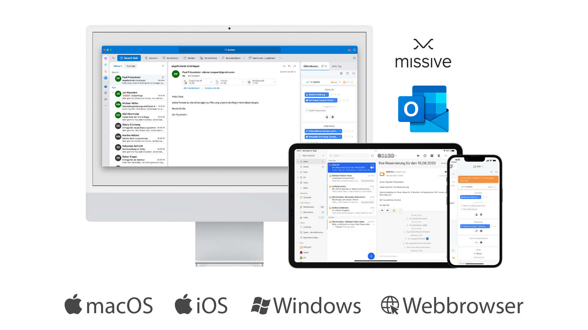 Apple Geraete Missive Outlook Integration iOM