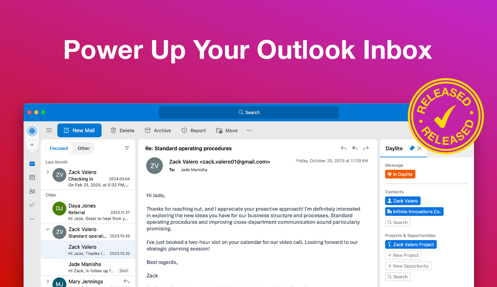Daylite für Outlook jetzt verfügbar