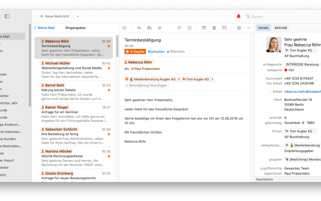 Mail direkt in Daylite – Sneak Preview