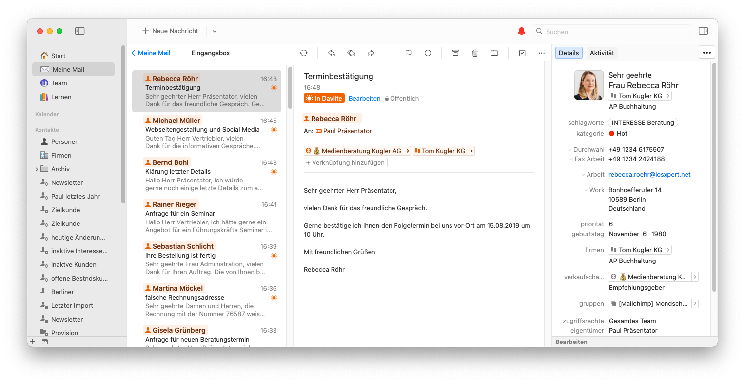 Mail direkt in Daylite – Sneak Preview